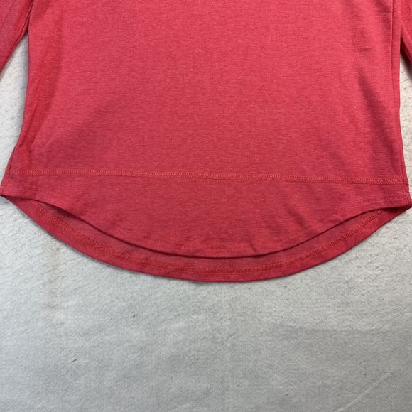 Hiyiyezi Sweatshirt Women Pink Small Long Sleeve Crew Neck Pullover Curved Hem - Picture 6 of 10